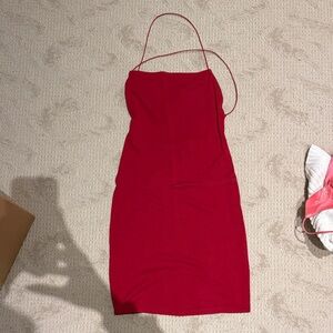 Chic Strapless Red Dress
